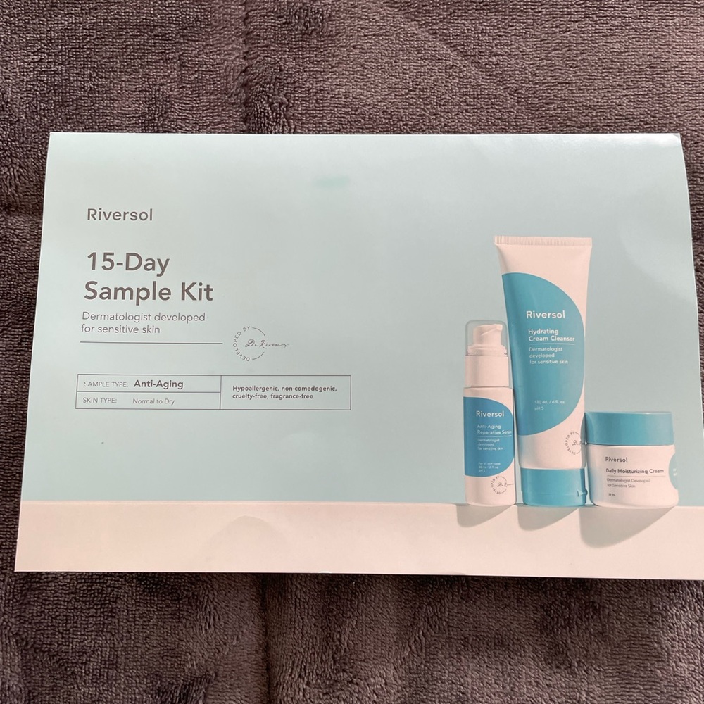 New RIVERSOL 15 day sample kit travel skin care anti aging hypoallergenic kit